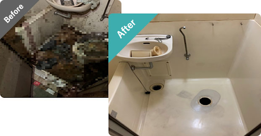 風呂場の特殊清掃の作業事例